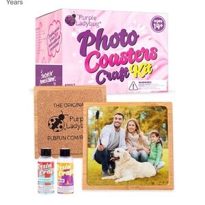 Purple Ladybug Photo Coasters Craft Kit